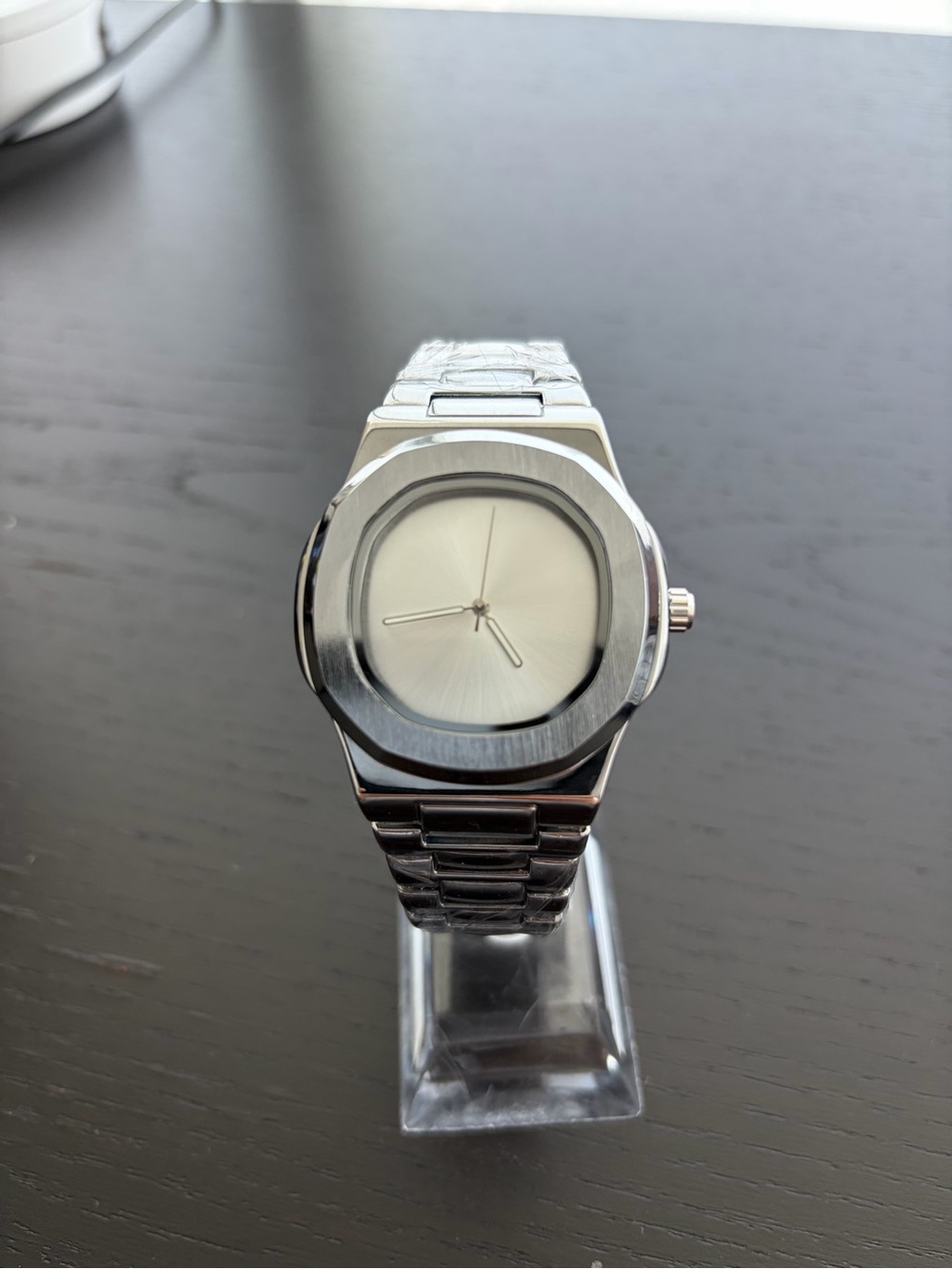 Silver Stainless Steel Dress Watch - Minimalist Dial